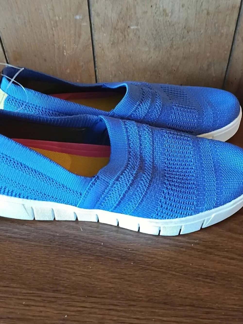 Ryka Women's Slip On Walking Shoes Blue Knit Sneakers Size 7.5 New Lightweight